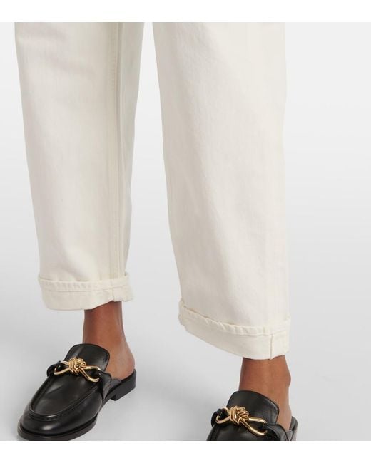 Citizens of Humanity White Dahlia Low-Rise Wide-Leg Jeans