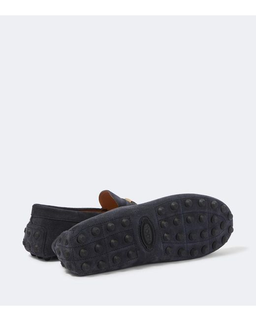 Tod's Blue Gommino Suede Driving Shoes for men