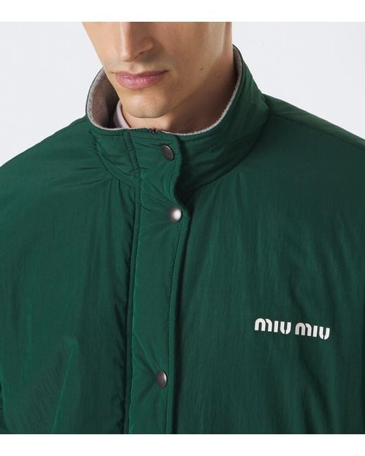 Miu Miu Green Logo Technical Jacket for men