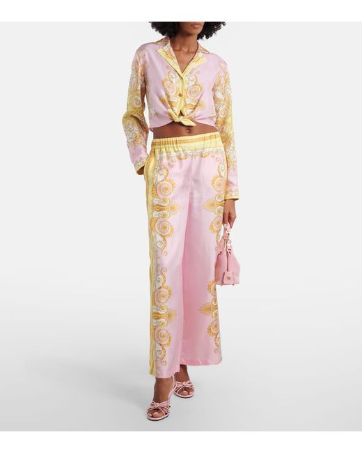 Versace Pink La Medusa 85 Leather Sandals