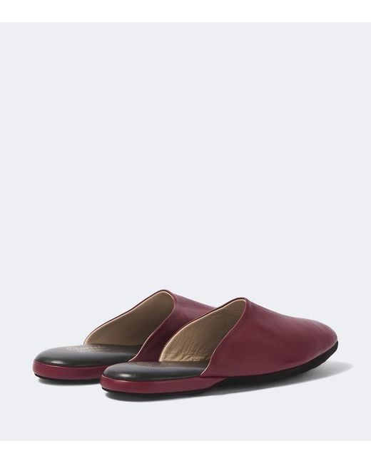 Charvet Red Leather Slippers for men
