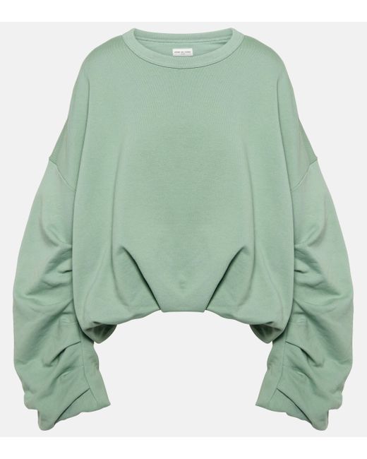 Dries Van Noten Green Oversized Cotton Jersey Sweatshirt