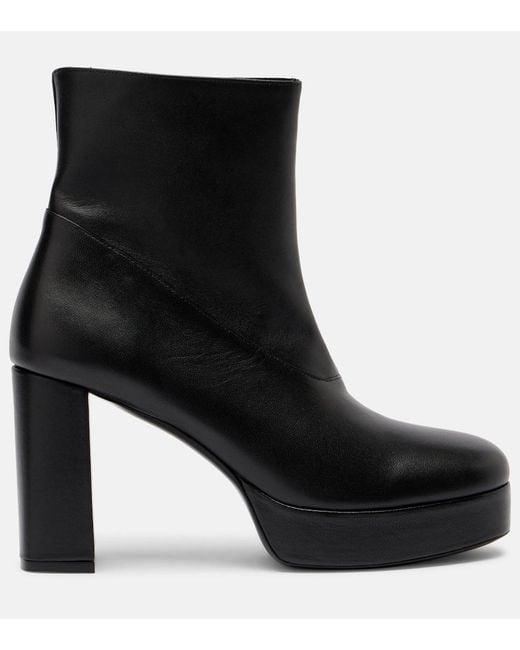 Staud Black Jodie Leather Platform Ankle Boots