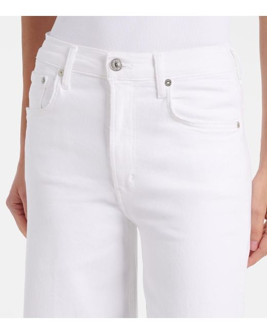Citizens of Humanity White Lyra Wide-Leg Jeans