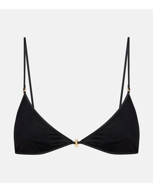 Saint Laurent Black Cassandre Bralette