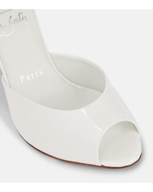 Christian Louboutin White Bridal Me Dolly Patent Leather Mules