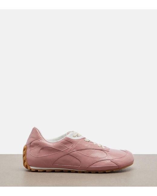 Bottega Veneta Pink Orbit Flash Leather Sneakers