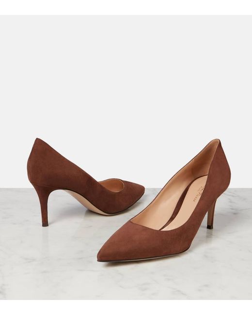 Gianvito Rossi Brown Gianvito 70 Suede Pumps