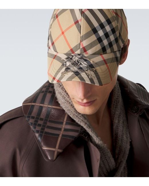 Burberry Natural Check Twill Baseball Cap for men