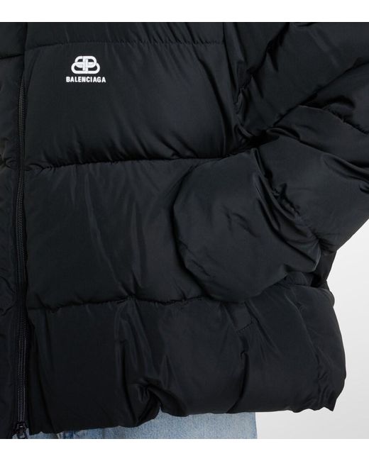 Balenciaga Black C-Shape Puffer Micro-Faille Jacket