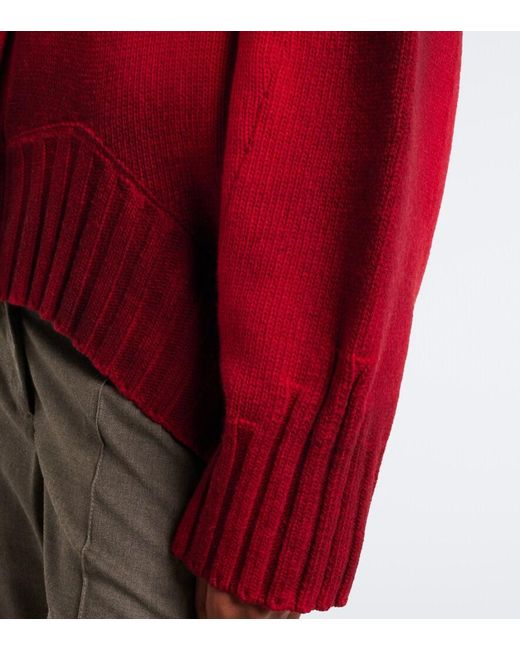 The Attico Red Ombre Oversized Wool And Cashmere Cardigan