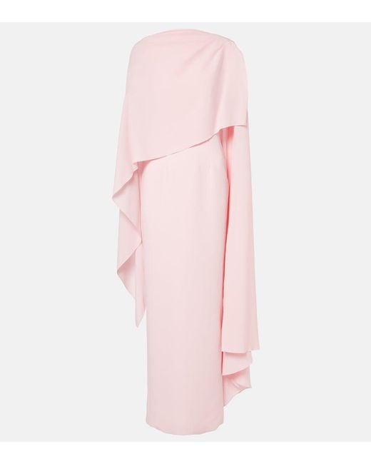 Roksanda Pink Demetria Caped Crepe Maxi Dress