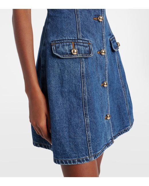 Self-Portrait Blue Hemdblusenkleid Aus Denim