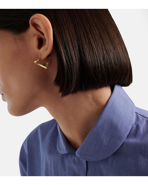Pendientes Con Logo Prada de color Metallic