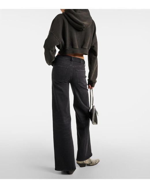 Citizens of Humanity Black Loli Mid-Rise Wide-Leg Jeans
