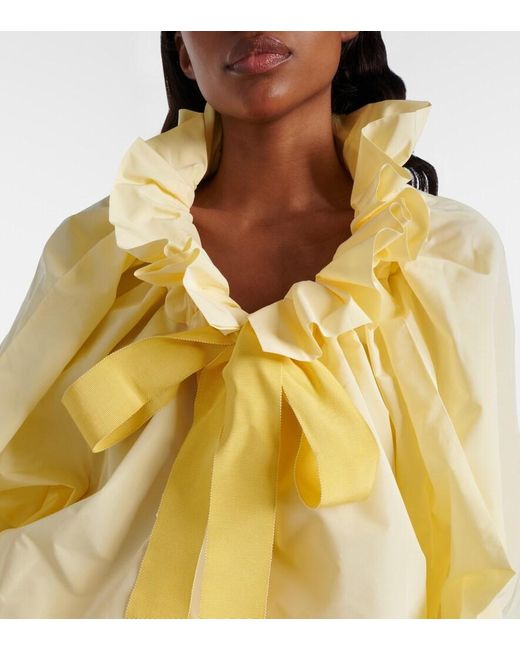 Patou Metallic Tie-Neck Faille Top
