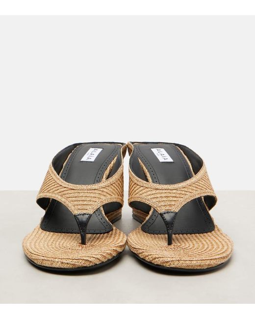 Alaïa Natural Wedge-Sandalen Cube 75
