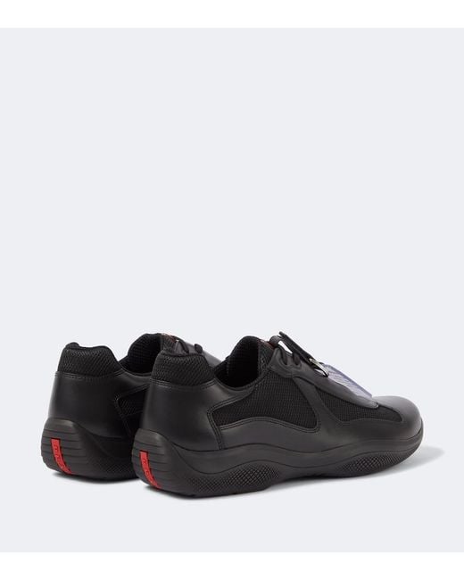 Prada Black America's Cup Leather Sneakers for men