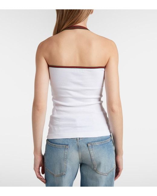 Gucci White Heavy Cotton Rib Tank Top