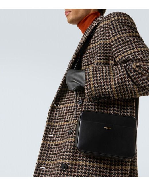 Saint Laurent White Paris Leather Camera Case for men