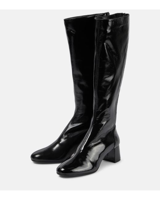 Aquazzura Black Saint Honore 50 Leather Knee-high Boots