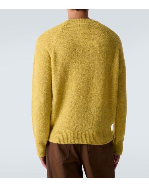 Dries Van Noten Yellow Alpaca And Wool-Blend Sweater for men
