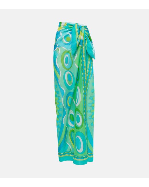 Emilio Pucci Green Cotton Beach Cover-Up