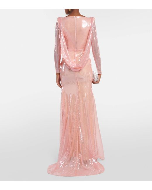 Alex Perry Pink Sequined Gown