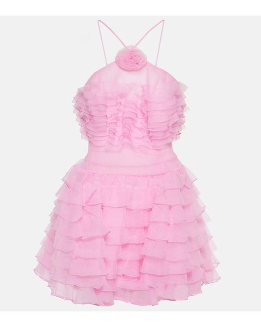 Vestido corto Florian de organza Staud de color Pink