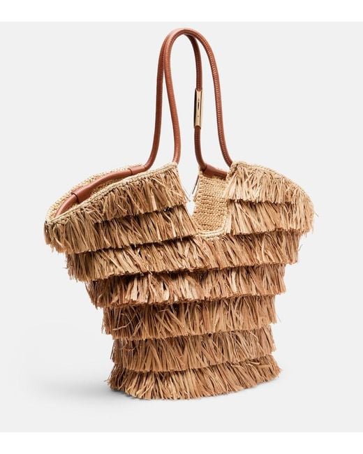 Zimmermann Brown Goldentime Medium Raffia Tote Bag