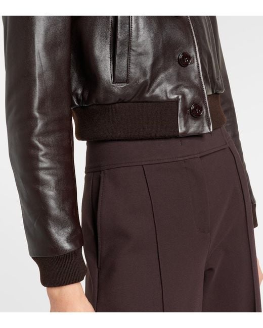 Dorothee Schumacher Black Sleek Statement Cropped Leather Jacket