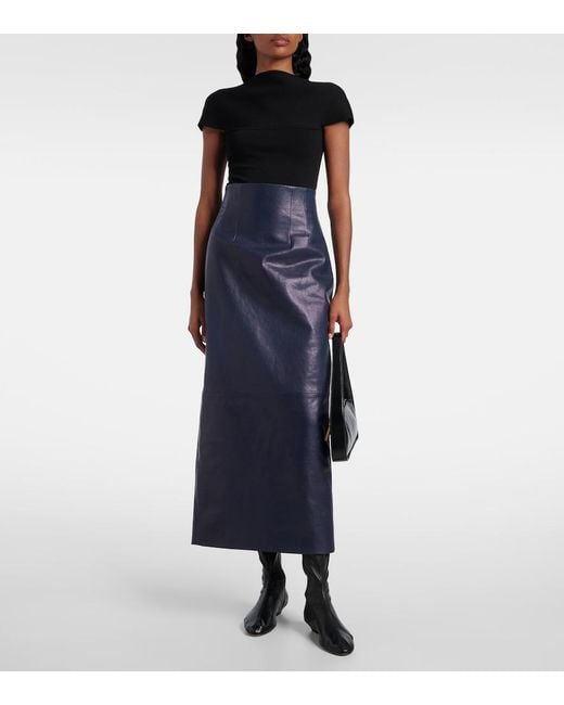 Khaite Black Apollo Leather Over-The-Knee Boots