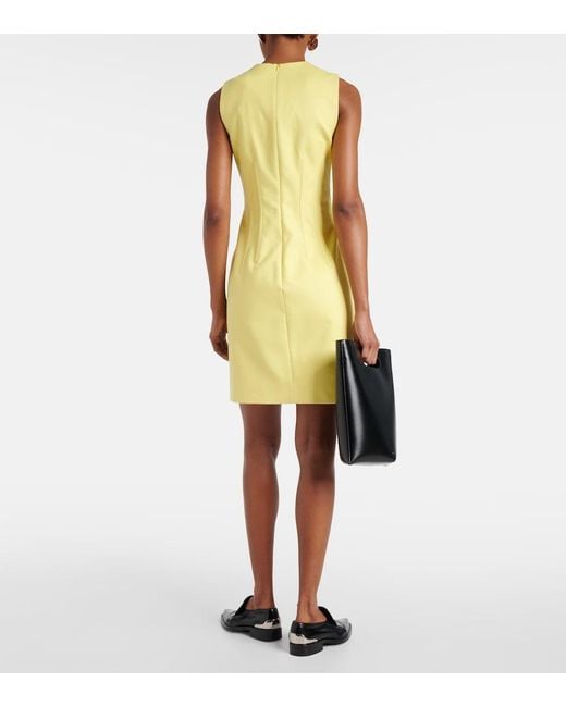 Sportmax Yellow Crewneck Cotton Bustier Dress