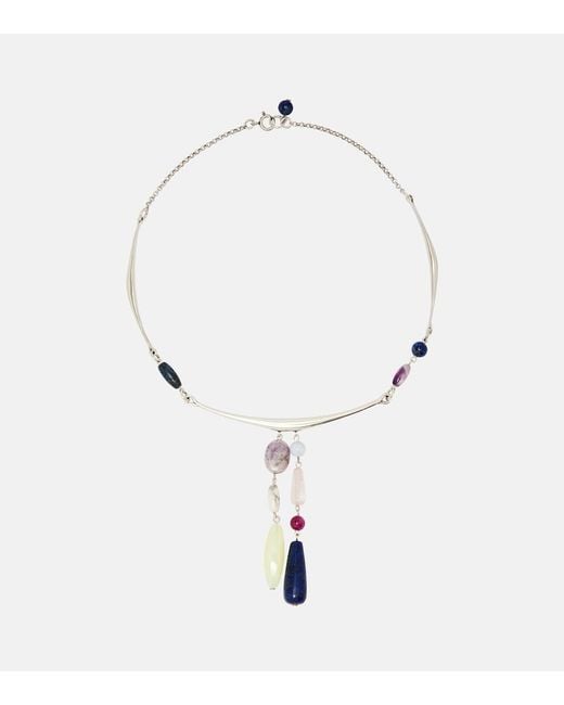 Isabel Marant White Mahi Embellished Pendant Necklace