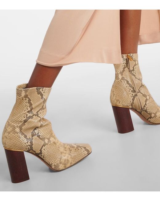 Chloé Natural Ankle Boots Ambre Aus Leder