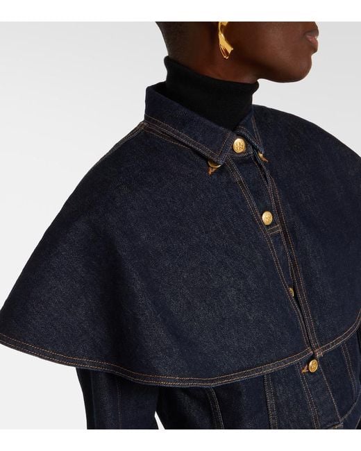Ulla Johnson Blue Agata Caped Denim Jacket