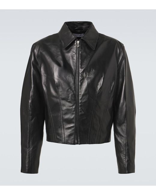 Kiko Kostadinov Black Lur Leather Jacket for men