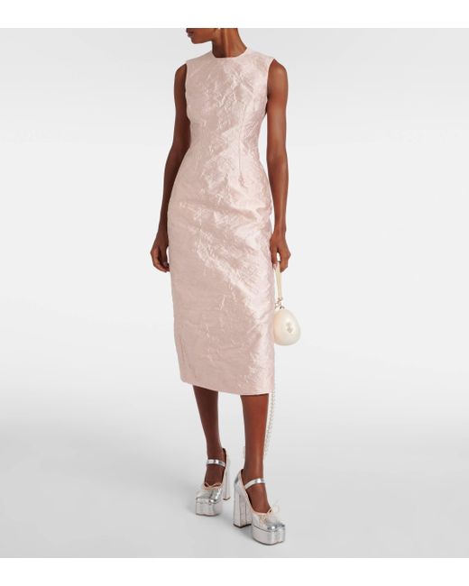 Simone Rocha Pink Floral Midi Dress