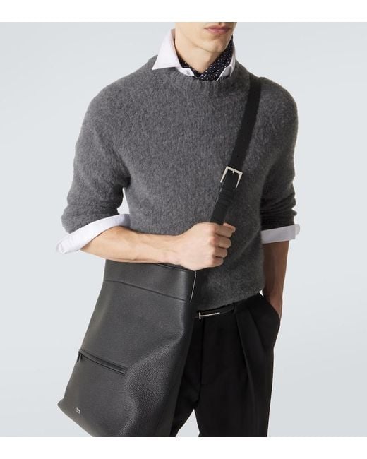 Tom Ford Black Leather Tote Bag for men