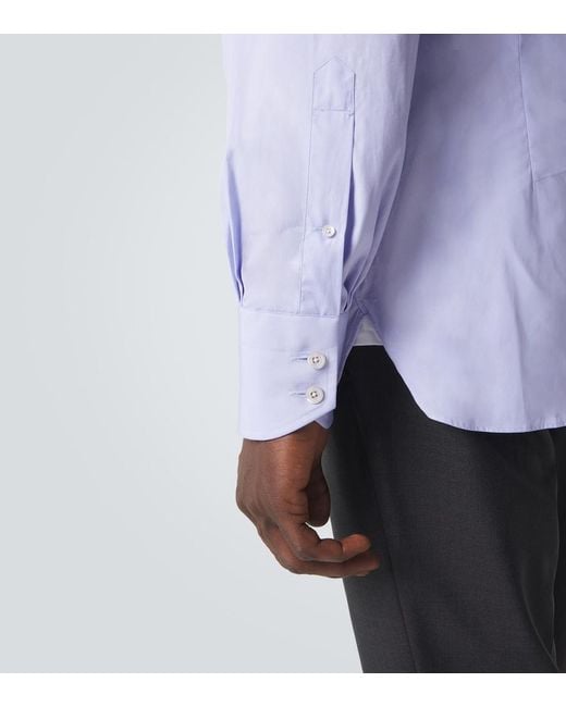 Tom Ford Blue Cotton Poplin Shirt for men