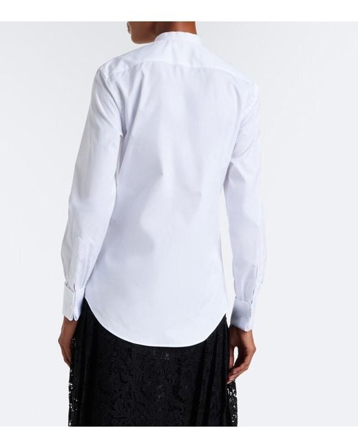 Fendi White Pique-Trimmed Cotton Poplin Shirt