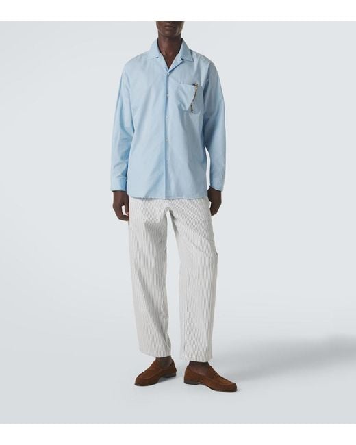 Umit Benan Blue Weekend Cotton Poplin Shirt for men