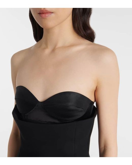 Khaite Black Ayla Crepe Corset