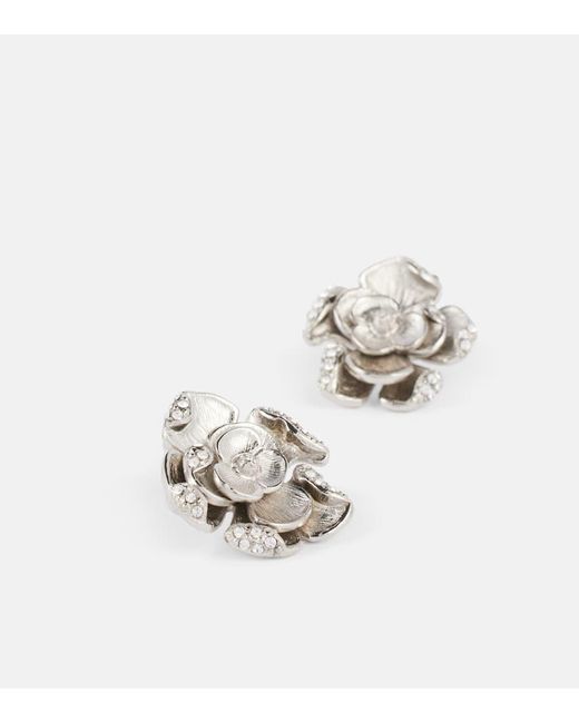 Oscar de la Renta Metallic Ohrringe Small Mit Kristallen