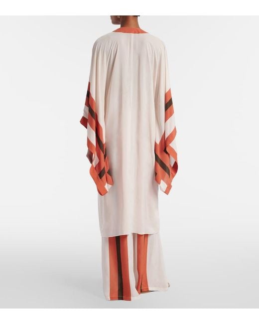 Adriana Degreas Red Striped Kaftan