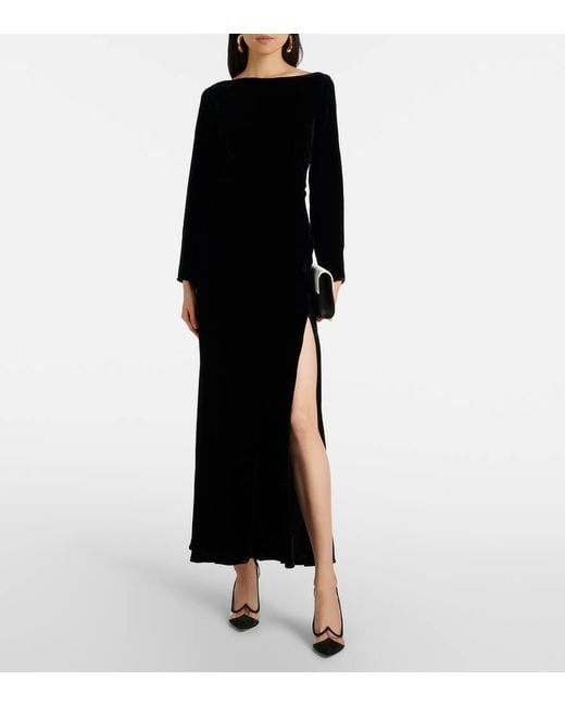 Rixo Black Maxikleid Devina Aus Samt