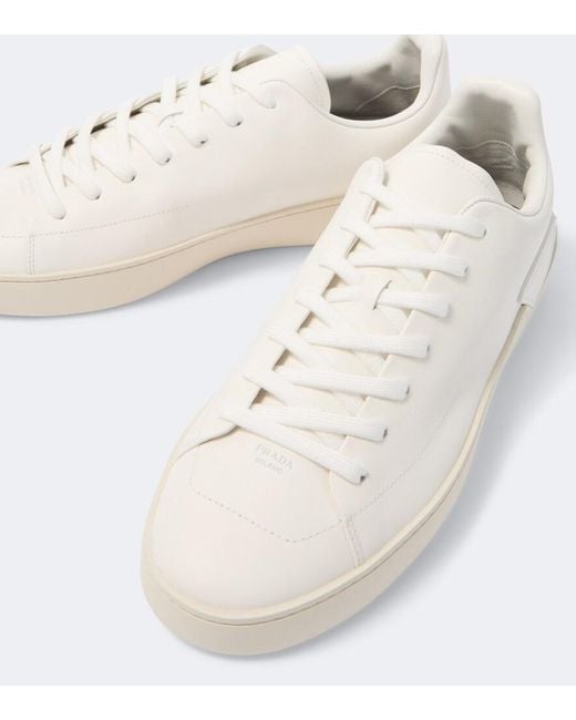 Prada White Court Leather Sneakers for men