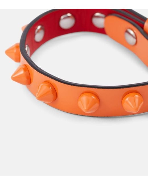 Christian Louboutin Multicolor Loubilink Embellished Leather Bracelet