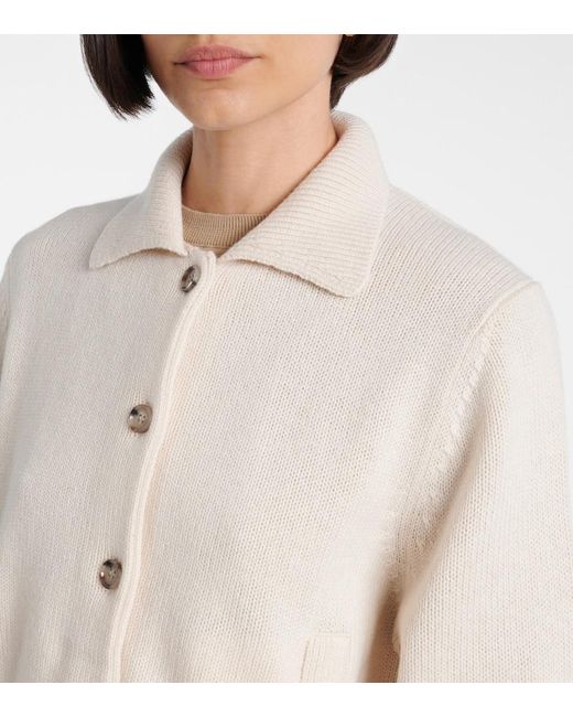Jardin Des Orangers Natural Wool And Cashmere Cardigan