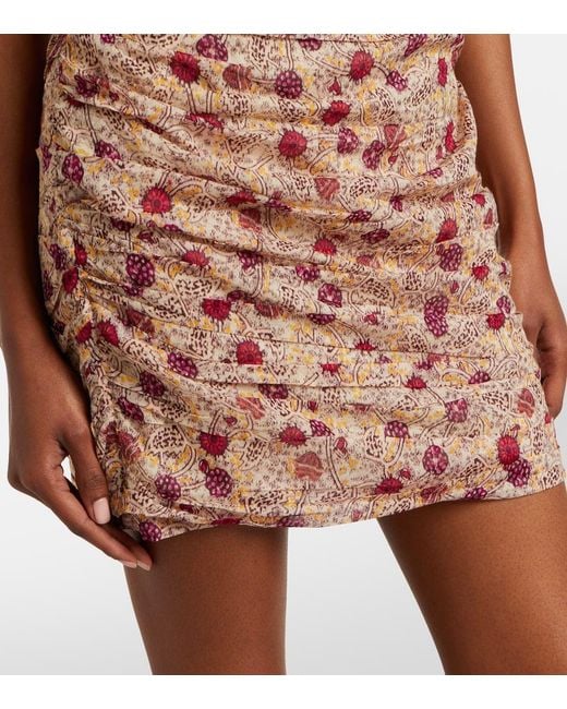 Isabel Marant Pink Davilia Off-Shoulder Ruched Cotton Minidress
